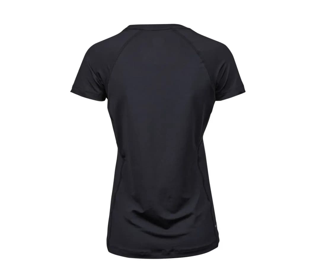 Damen Sport-T-Shirt «Cooldry» – Schwarz – Rückansicht