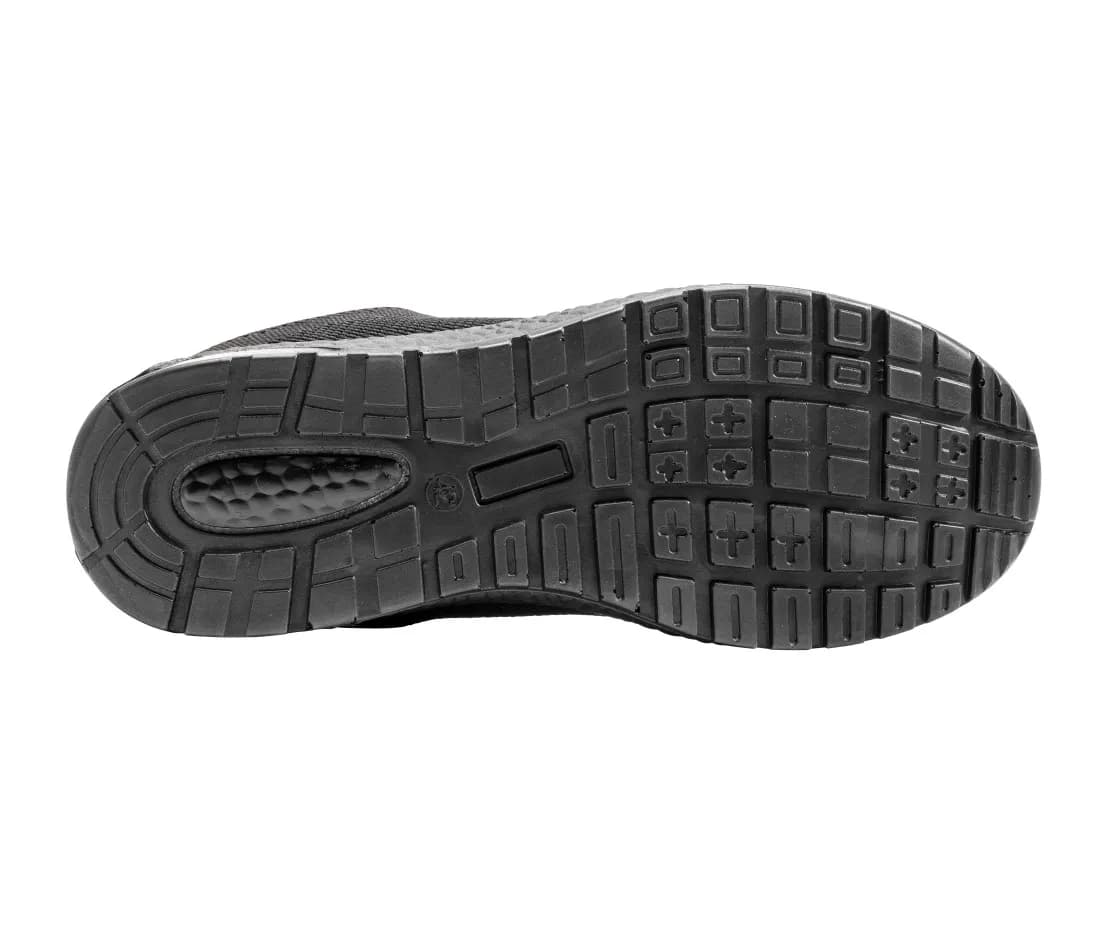 Recycelter Sicherheits-Sneaker – Schwarz – Rückansicht