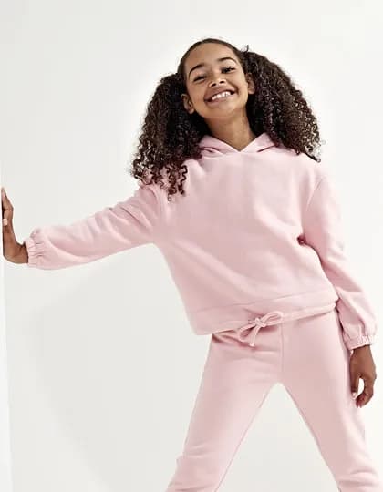 Kids Recycled Cropped Oversize Hoodie