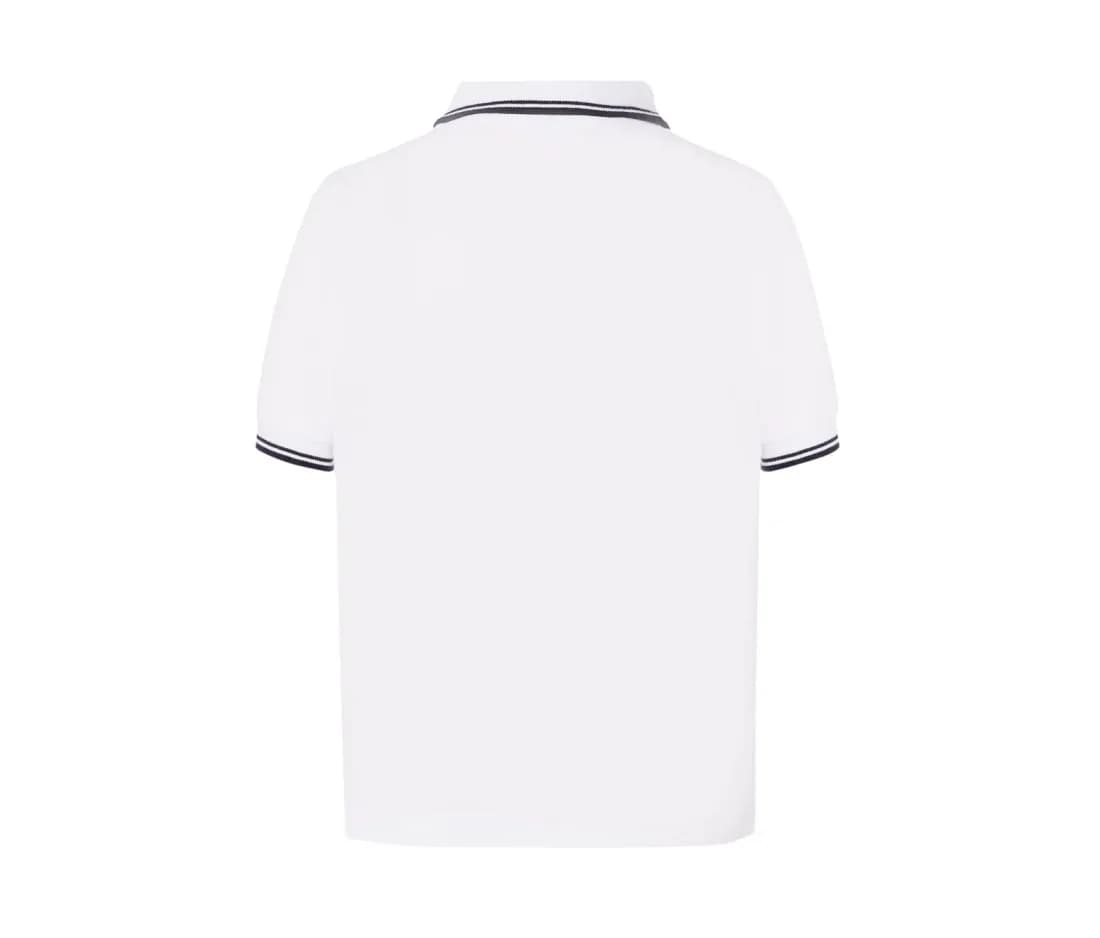 Contrasted Kid Polo – Weiss / Marine – Rückansicht