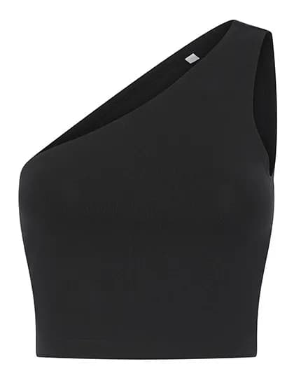 Women’s One Shoulder Top – Schwarz