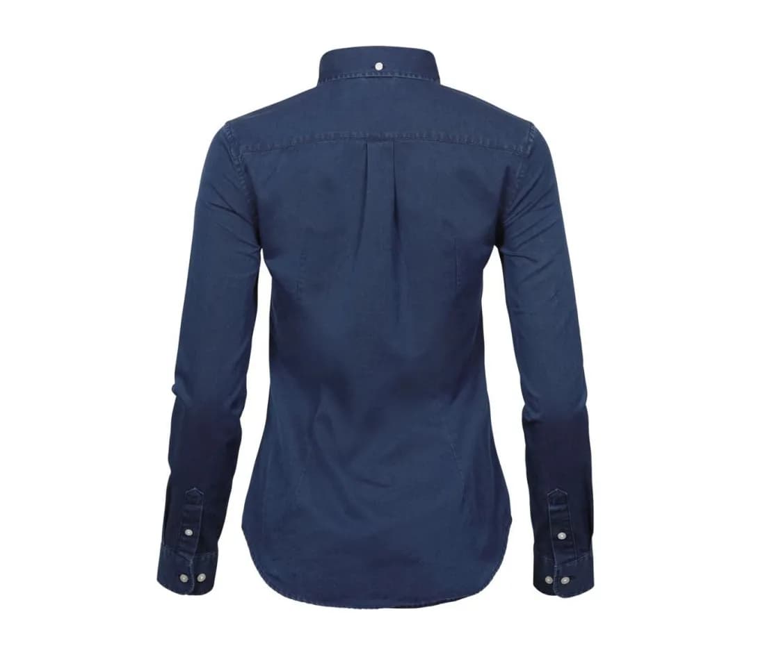 Damen Freizeithemd aus Twill – Indigo – Rückansicht
