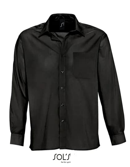 Popeline-Shirt Baltimore Long Sleeve – Schwarz