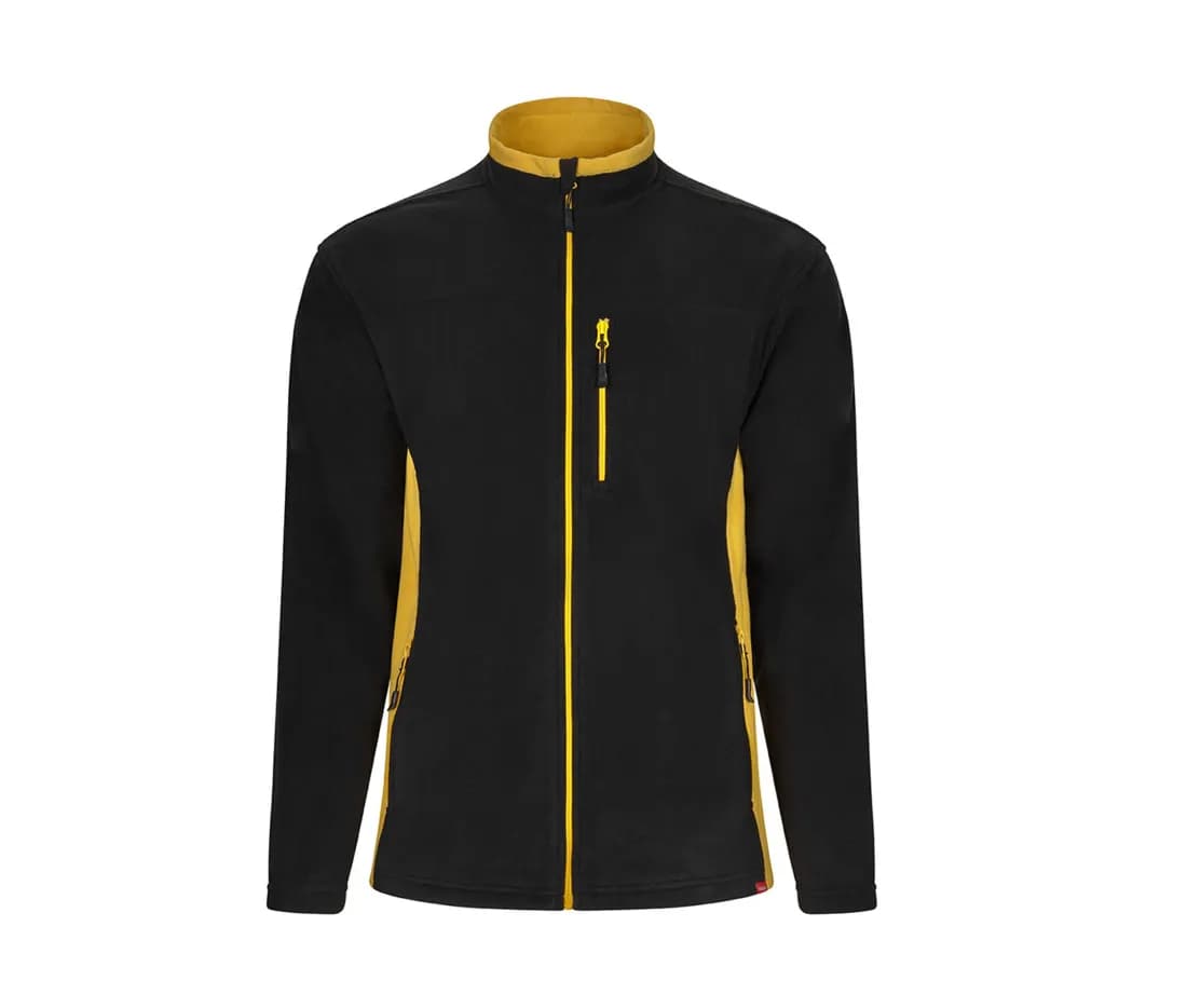 Two‑Tone Fleece Jacke – Schwarz / Gelb