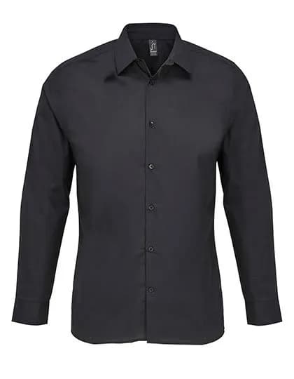 Men’s Poplin Shirt Long Sleeve Bailey – Noir