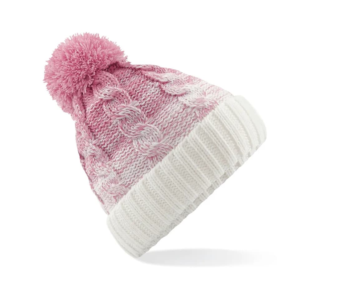 Ombré Beanie – Pink / Weiss