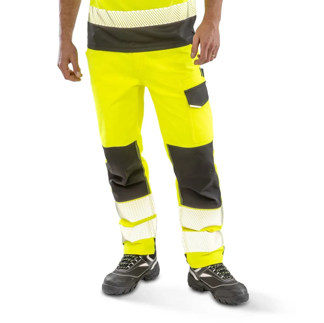 Pantalon haute visibilité stretch «Dynamic» recyclé – Jaune