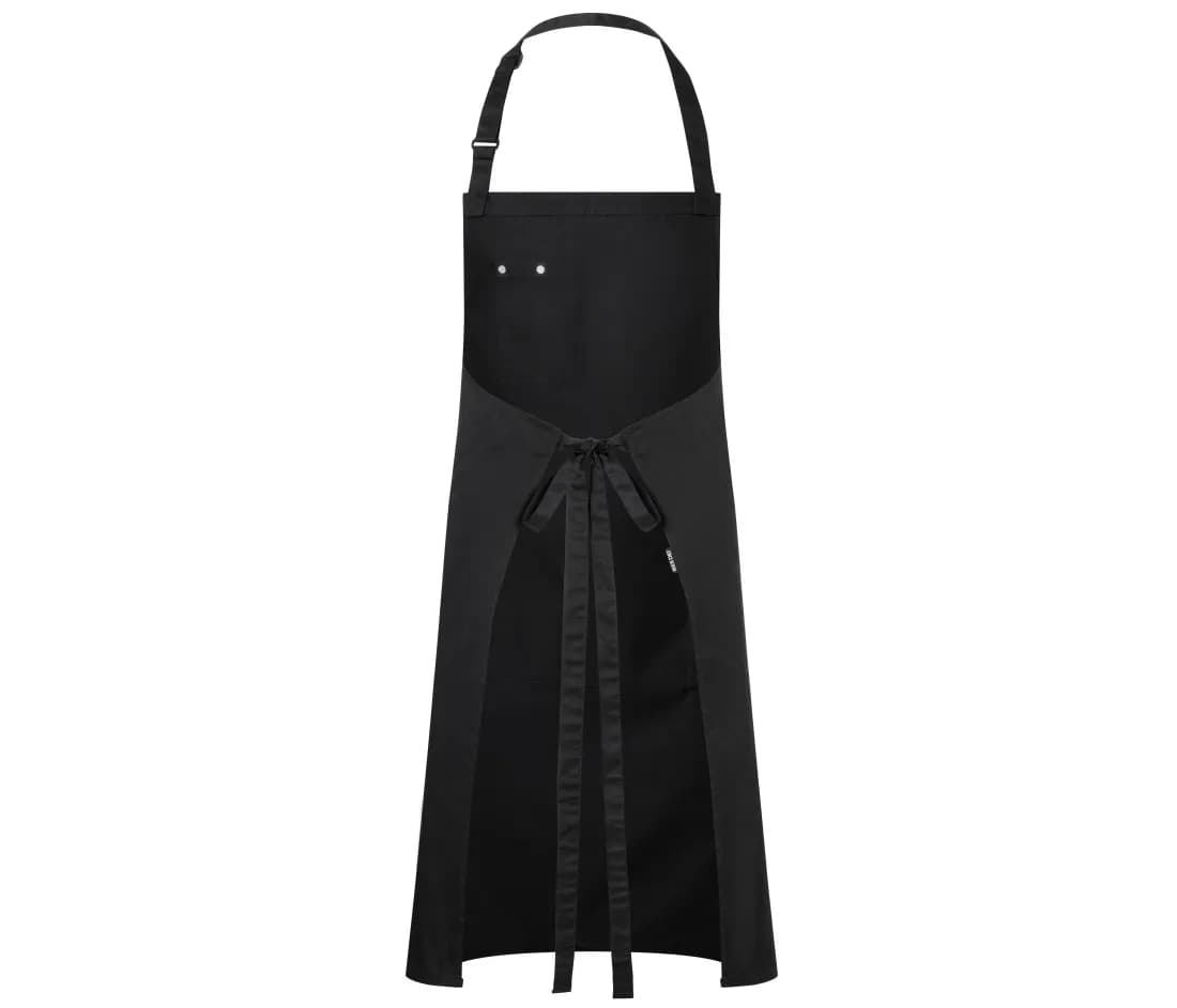 Tablier à bavette avec boucle et poches – Noir – vue de dos