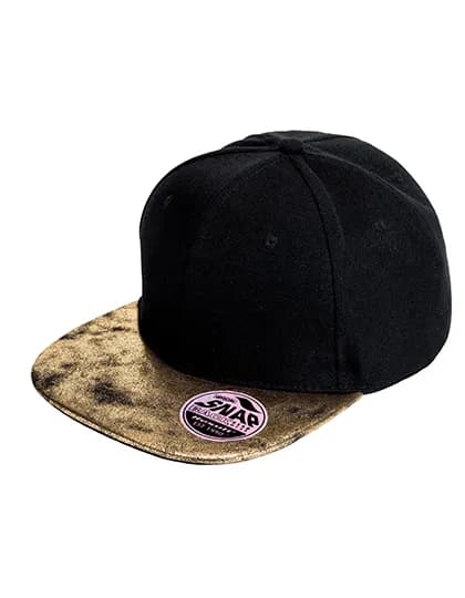 Bronx Flat Glitter Peak Snapback Cap – Noir / Jaune