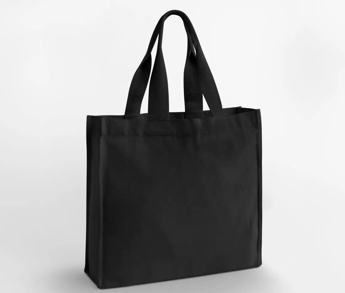 Chevron Handle Shopper – Schwarz