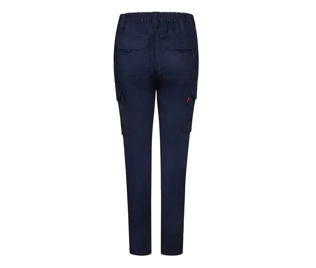 Damen Stretch Arbeitshose mit Mehrfachtaschen – Marine – Rückansicht