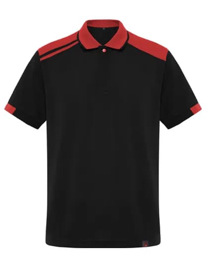 Poloshirt Samurai – Schwarz / Rot