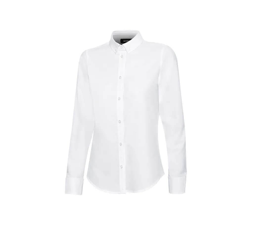 Chemise Oxford stretch manches longues femme – Blanc