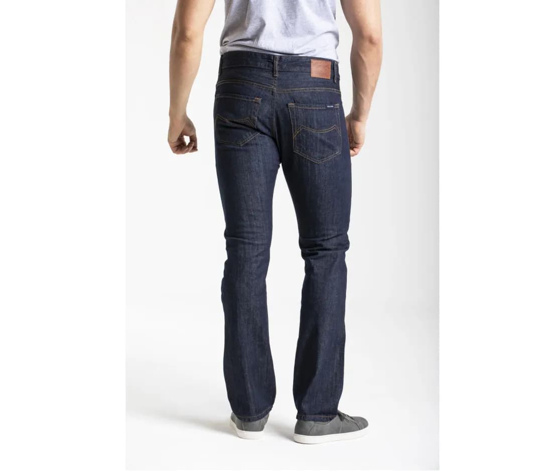 Jean coupe droite délavé homme – Bleu – vue de dos