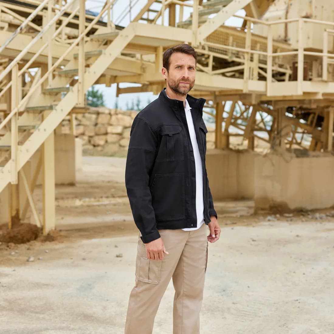 Stretch-Arbeitsjacke – Multitaschenjacke