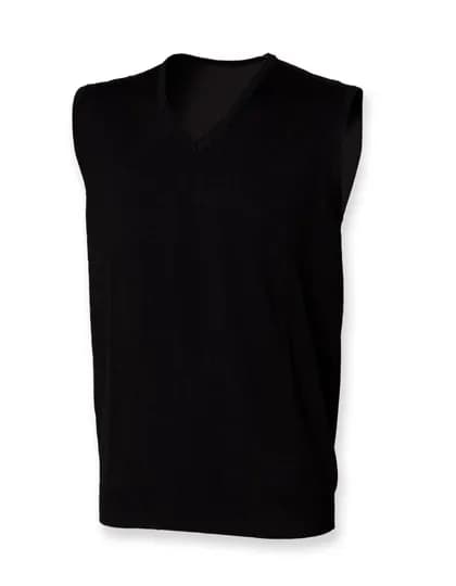 Men’s Lightweight Sleeveless V-Neck Jumper – Schwarz