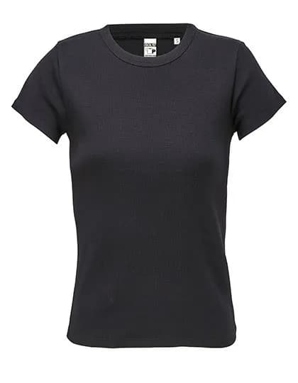 Women’s Ribbed T-Shirt Sara – Schwarz