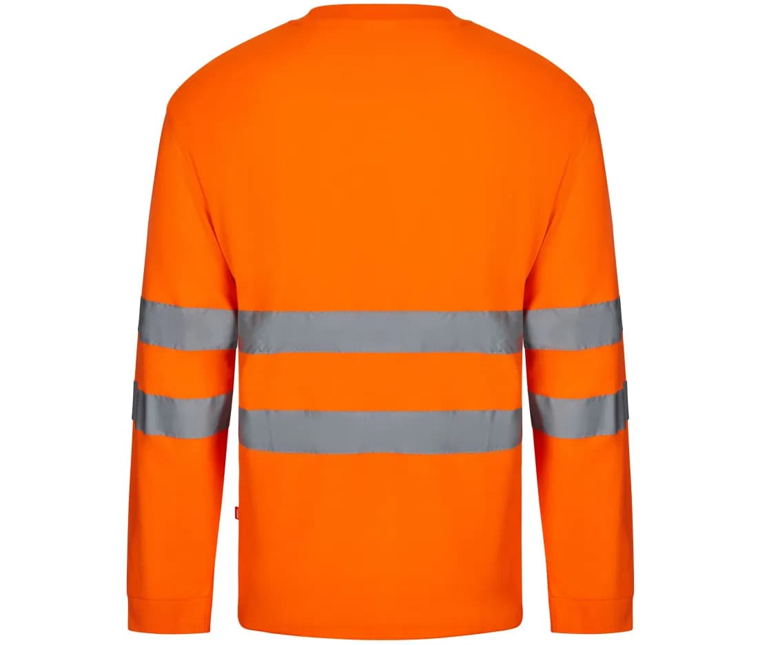 Coton/Polyester Ls High Visibility T-Shirt – Warnorange – Rückansicht