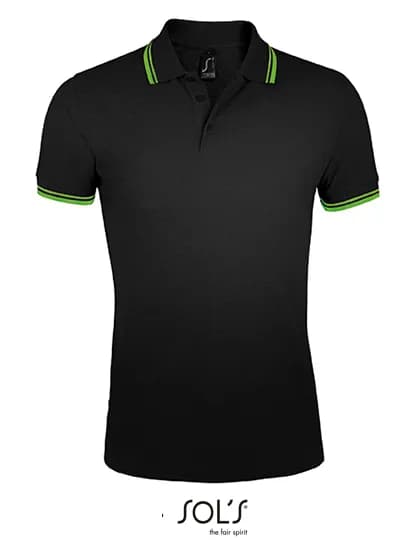 Men’s Polo Shirt Pasadena – Schwarz / Hellgrün