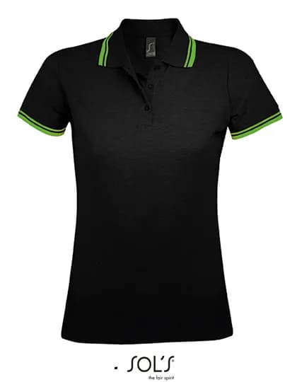 Women’s Polo Shirt Pasadena – Schwarz / Hellgrün
