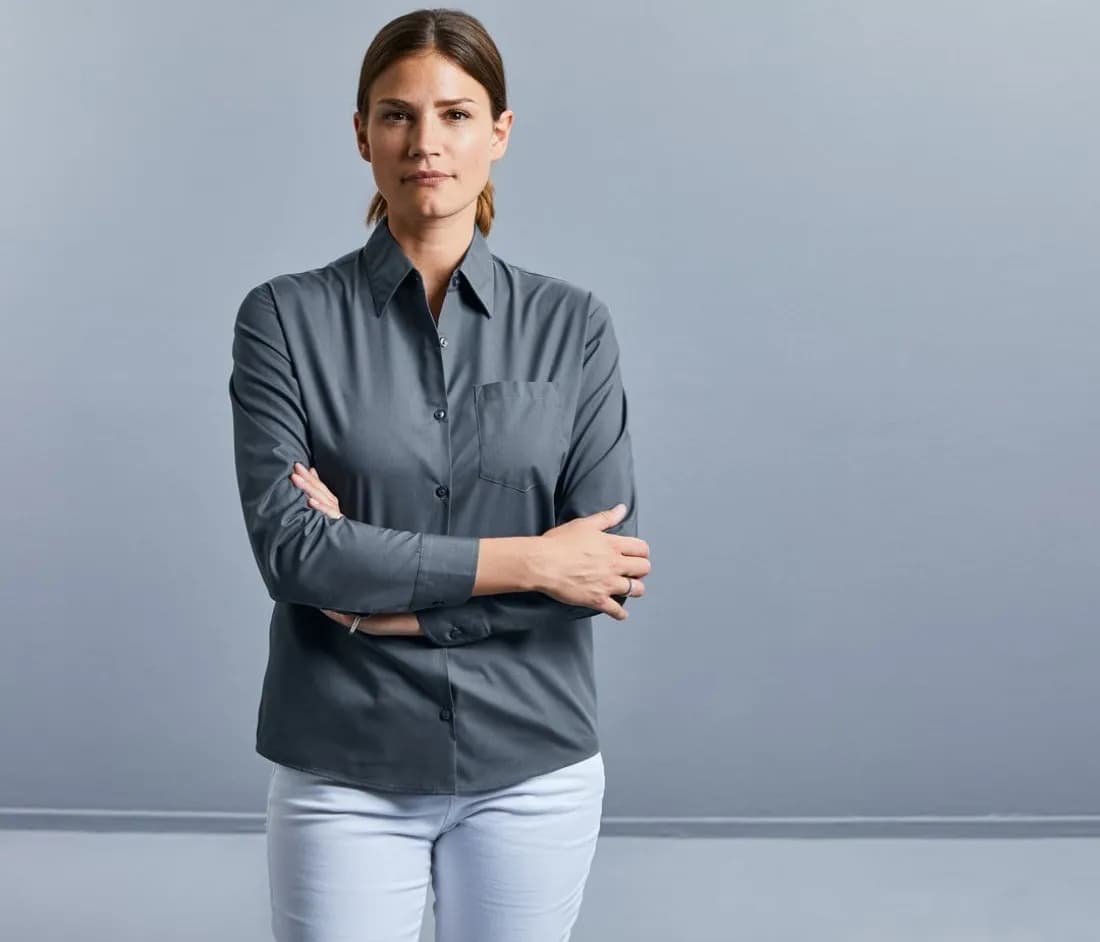 Ladies' Long Sleeve Classic Polycotton Poplin Shirt