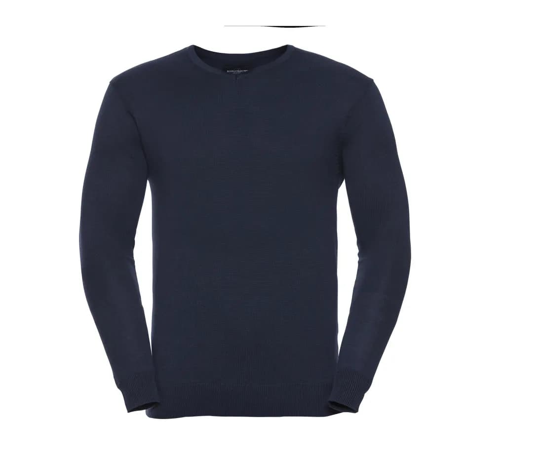 Herren Strickpullover mit V-Ausschnitt – Dunkelmarine