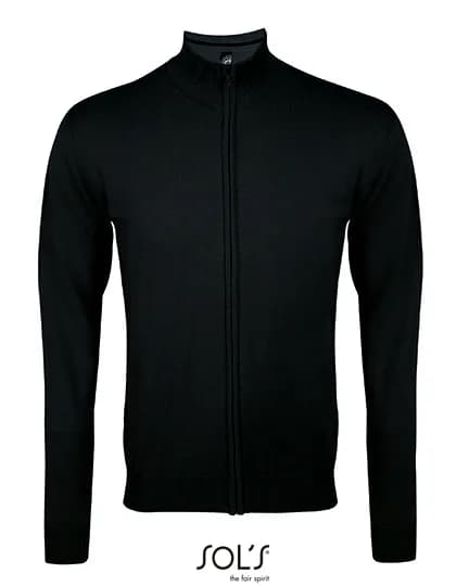 Men’s Zipped Knitted Cardigan Gordon – Schwarz