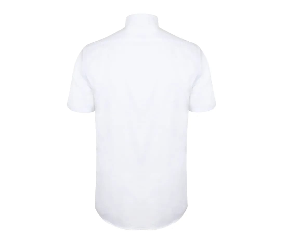 Modern Oxford Short Sleeved Shirt - Regular Fit – Weiss – Rückansicht