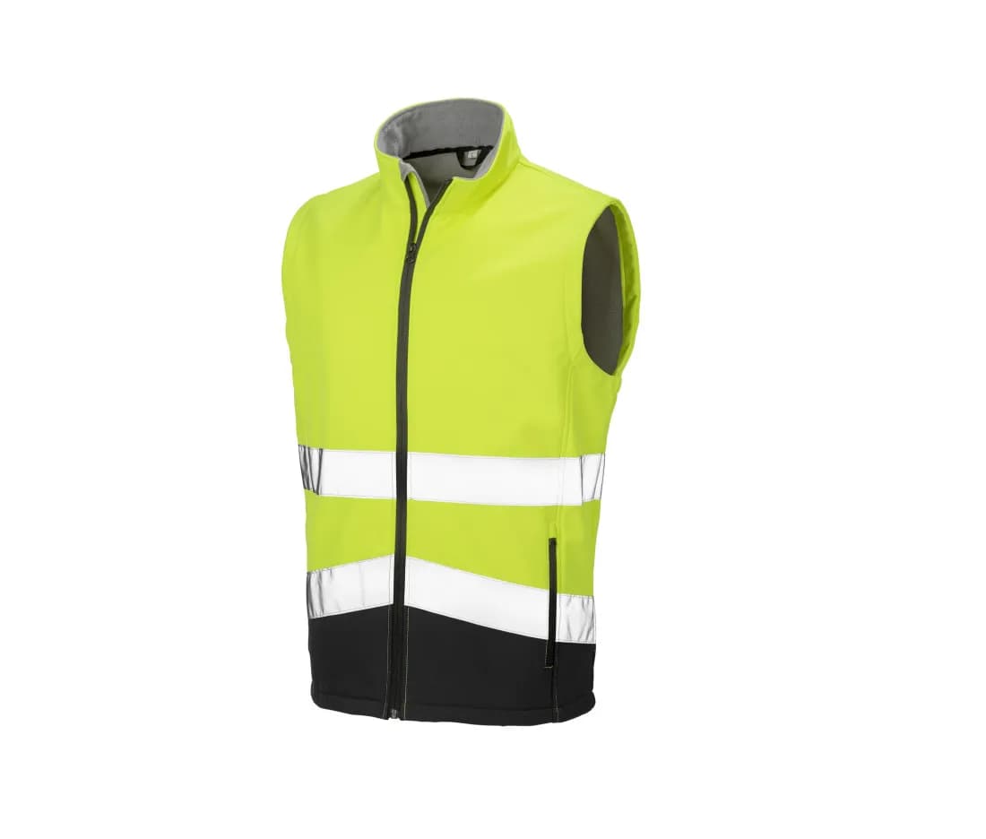 Printable Safety Softshell Gilet – Warngelb / Schwarz