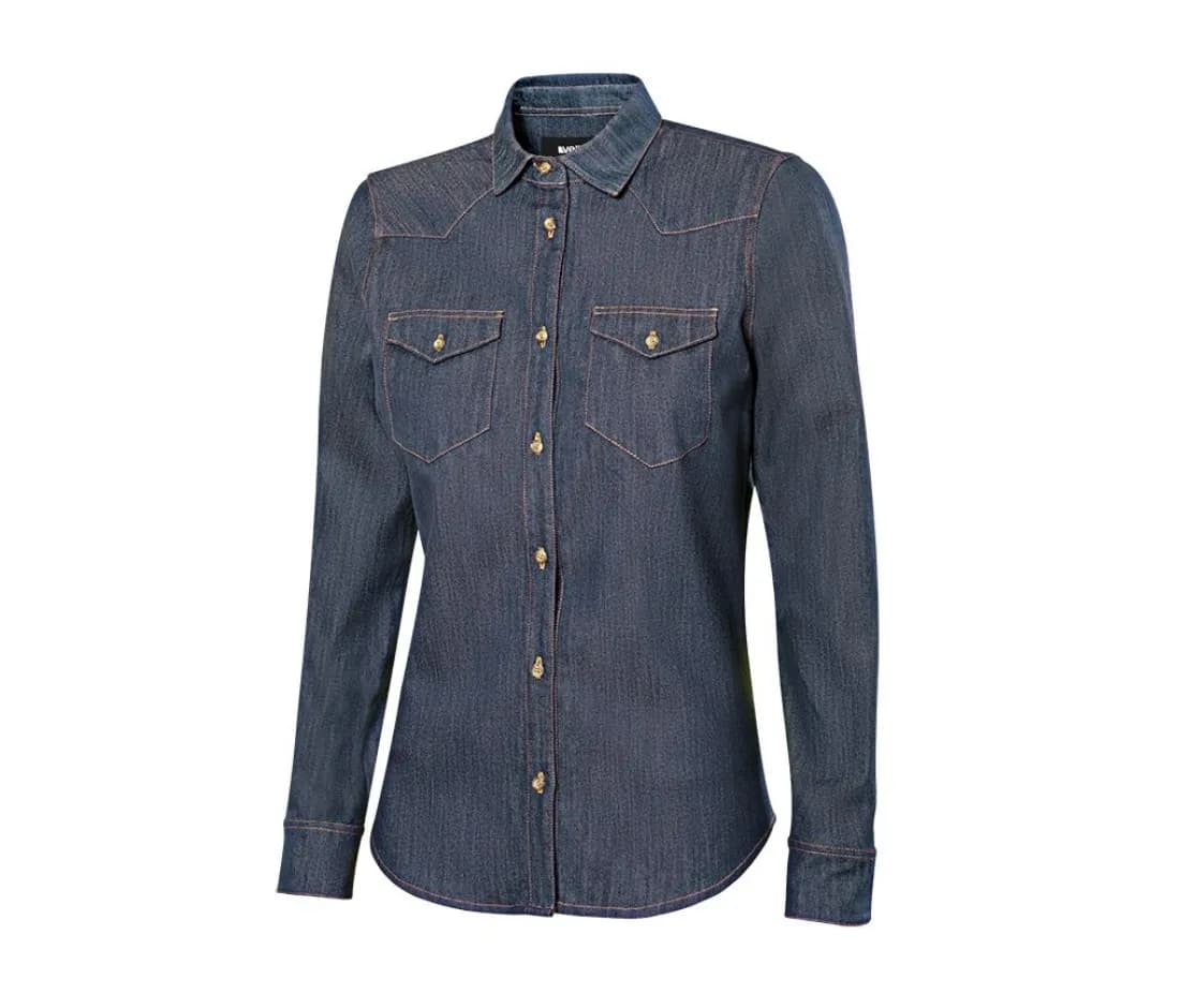 Women's Long-Sleeve Stretch Denim Shirt