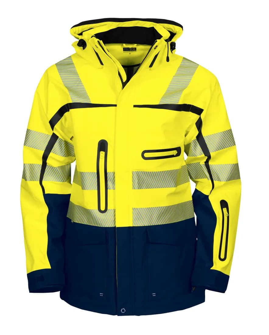 6417 Wind- und Wasserdichter 3-Lagen Hardshell Parka EN ISO 20471 Klasse 3/2