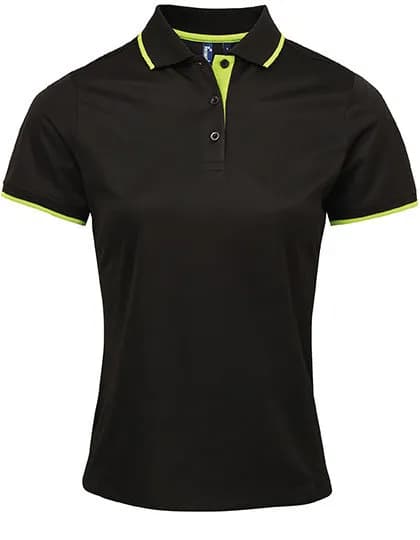 Women’s Contrast Coolchecker® Polo – Noir / Vert clair