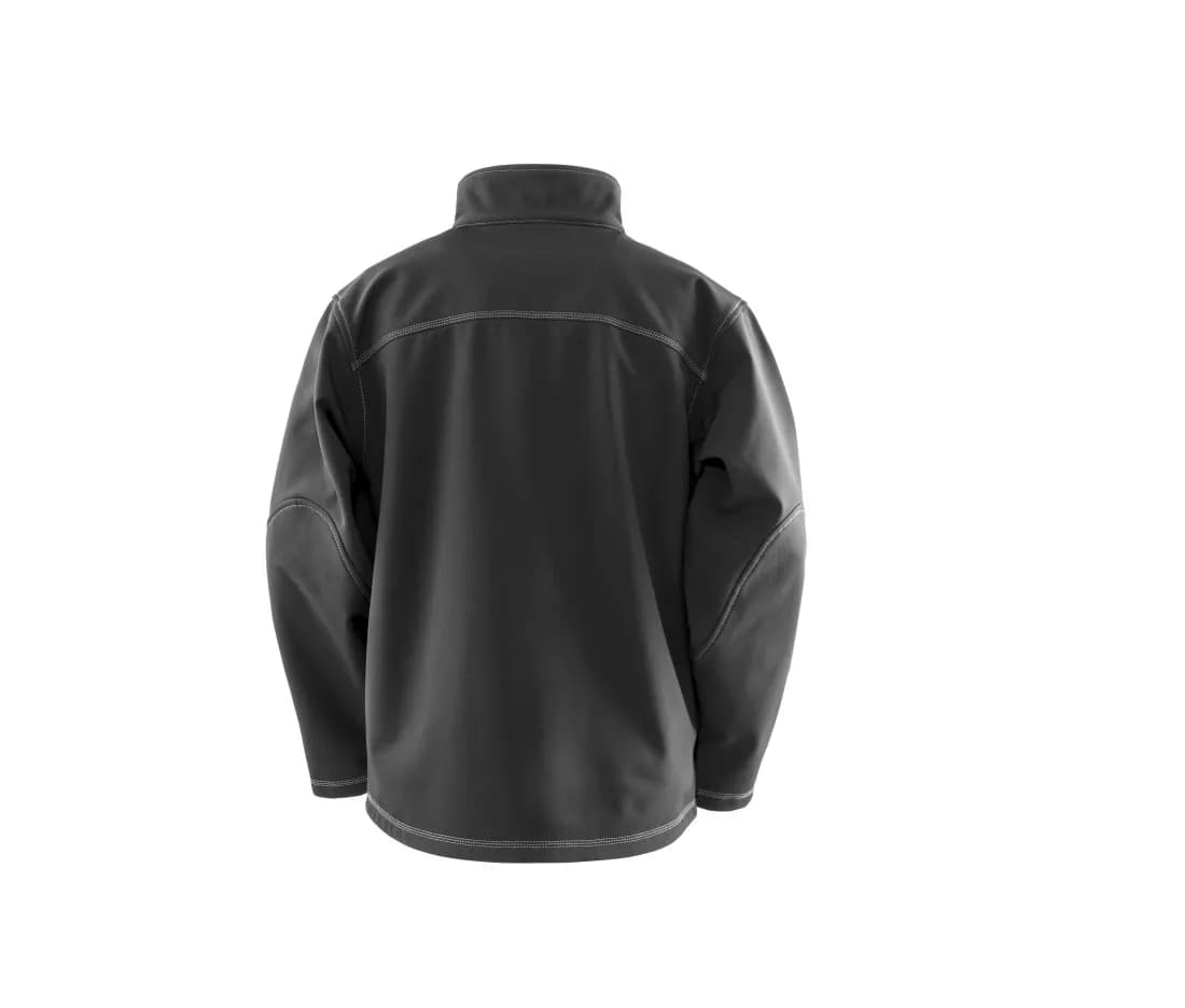 Herren Softshelljacke «Treble Stitch» – Schwarz – Rückansicht