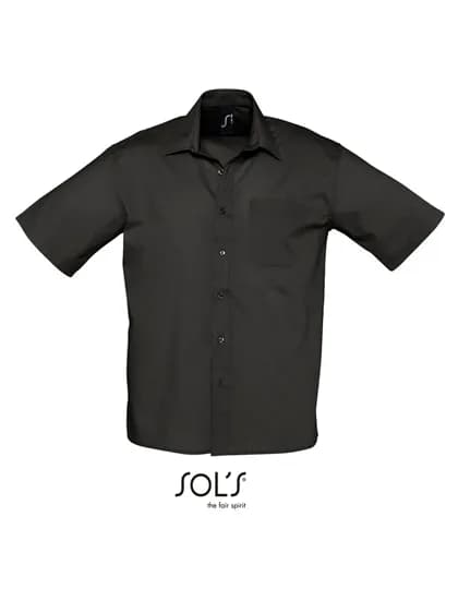 Popeline-Shirt Bristol Short Sleeve – Schwarz