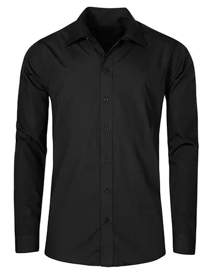 Men’s Poplin Shirt Long Sleeve – Schwarz