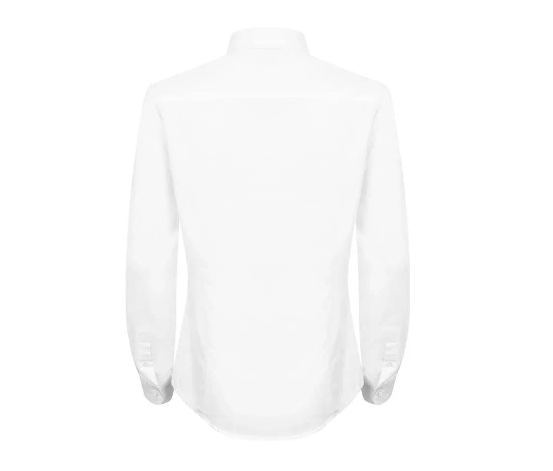 Chemise manches longues «Modern» coupe droite femme – Blanc – vue de dos