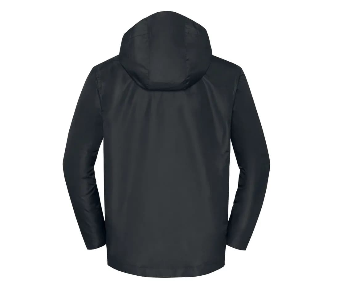 Wetterschutzjacke «Essential» – Schwarz – Rückansicht