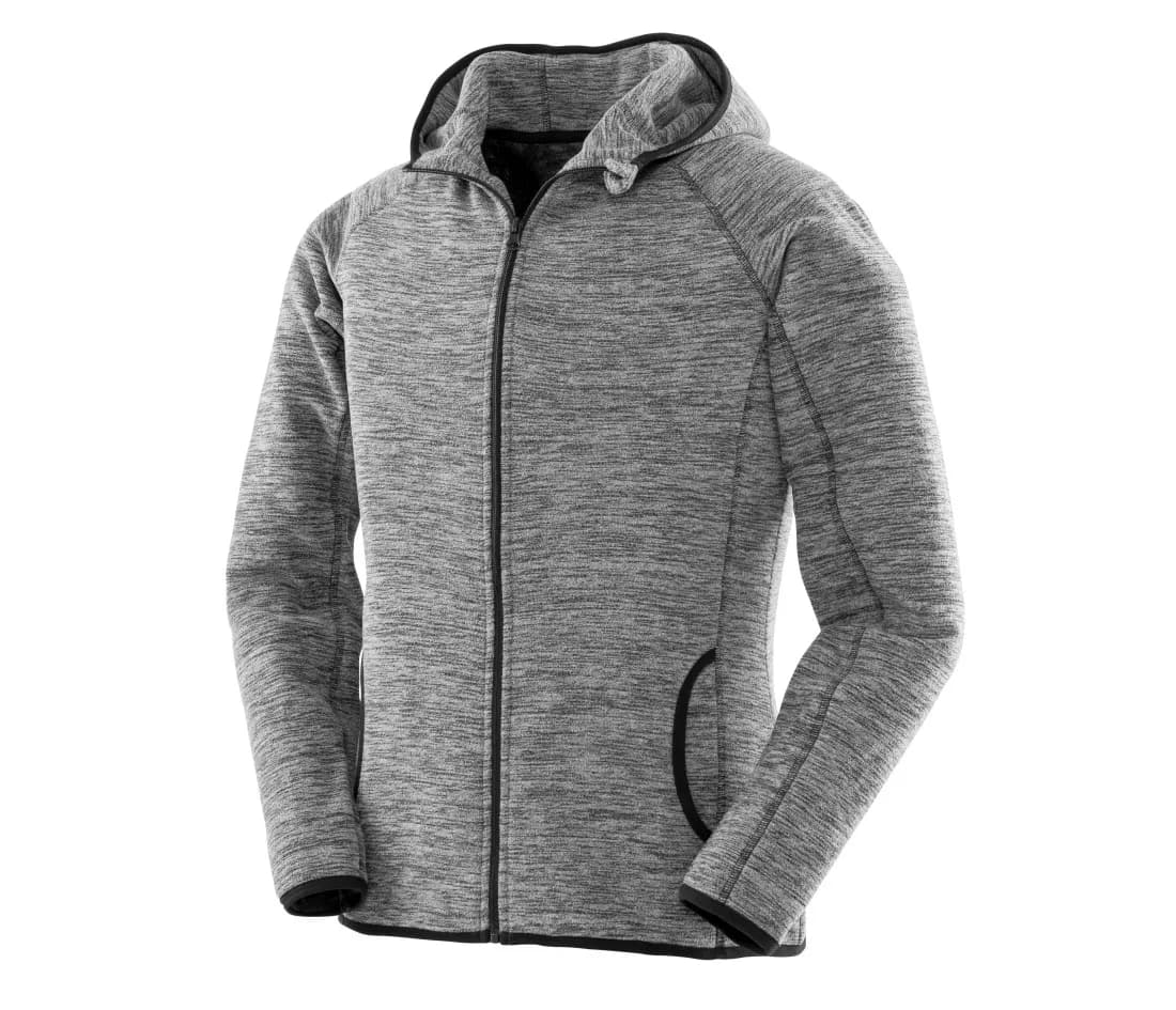 Damen Microfleece-Hoodie mit Reissverschluss – Grau / Schwarz