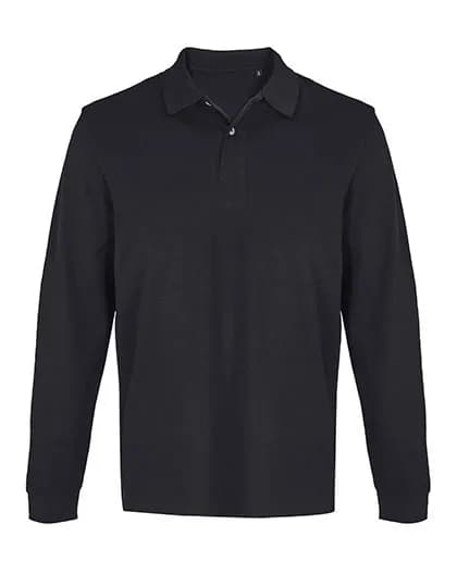 Unisex Pacific Polo Shirt Longsleeve – Schwarz