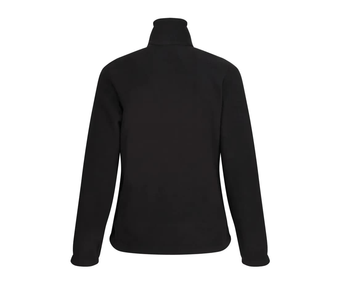 Damen Microfleece-Jacke mit Reissverschluss – Schwarz – Rückansicht
