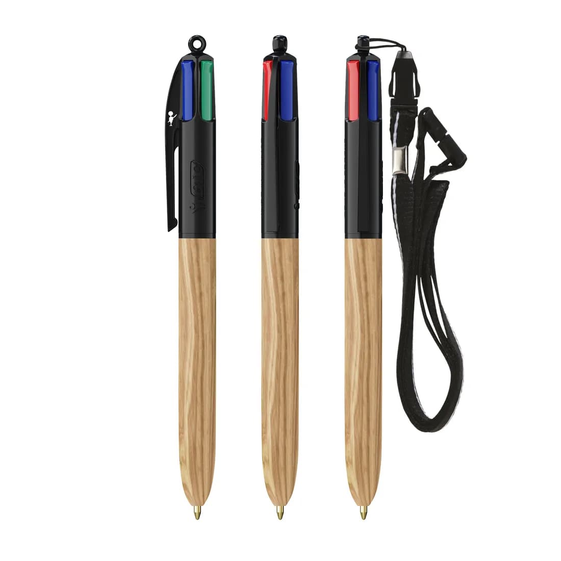 BIC® 4 Colours® Wood Style mit Lanyard