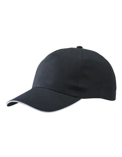 5 Panel Promo Sandwich Cap – Schwarz / Weiss