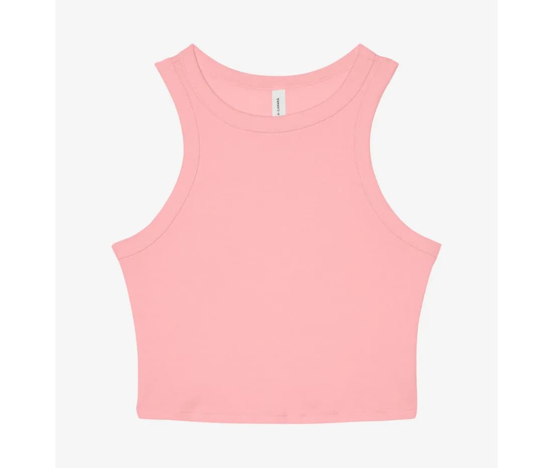 Débardeur dos nageur côtelé femme – Rose