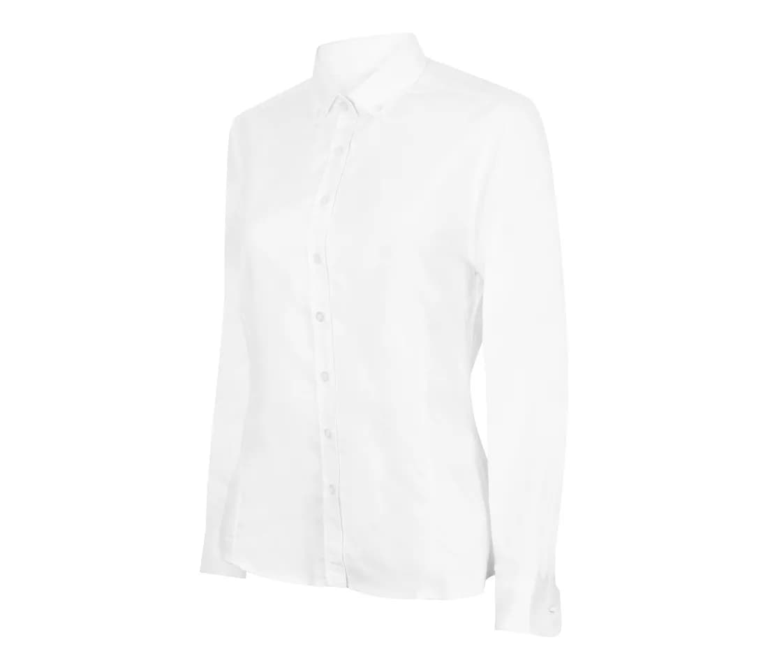 Chemise manches longues «Modern» coupe droite femme – Blanc