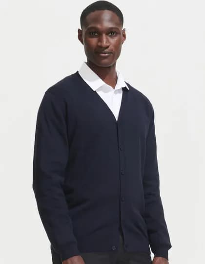Men’s Golden V-Neck Knitted Cardigan
