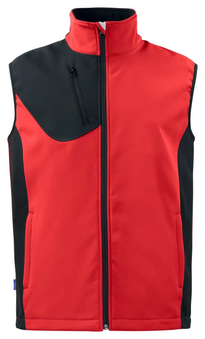 3702 Softshell Weste mit Kontrastelementen