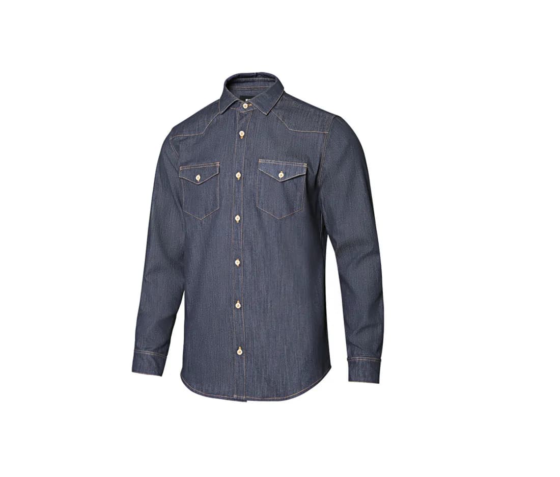 Herren Stretch-Jeanshemd Langarm – Denim
