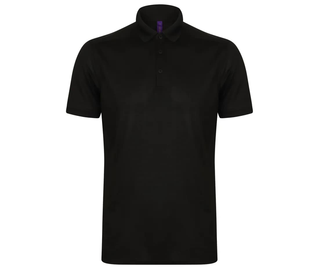 Herren Stretch-Poloshirt – Schwarz