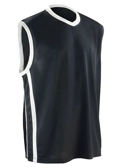 Men’s Basketball Quick Dry Top – Schwarz / Weiss