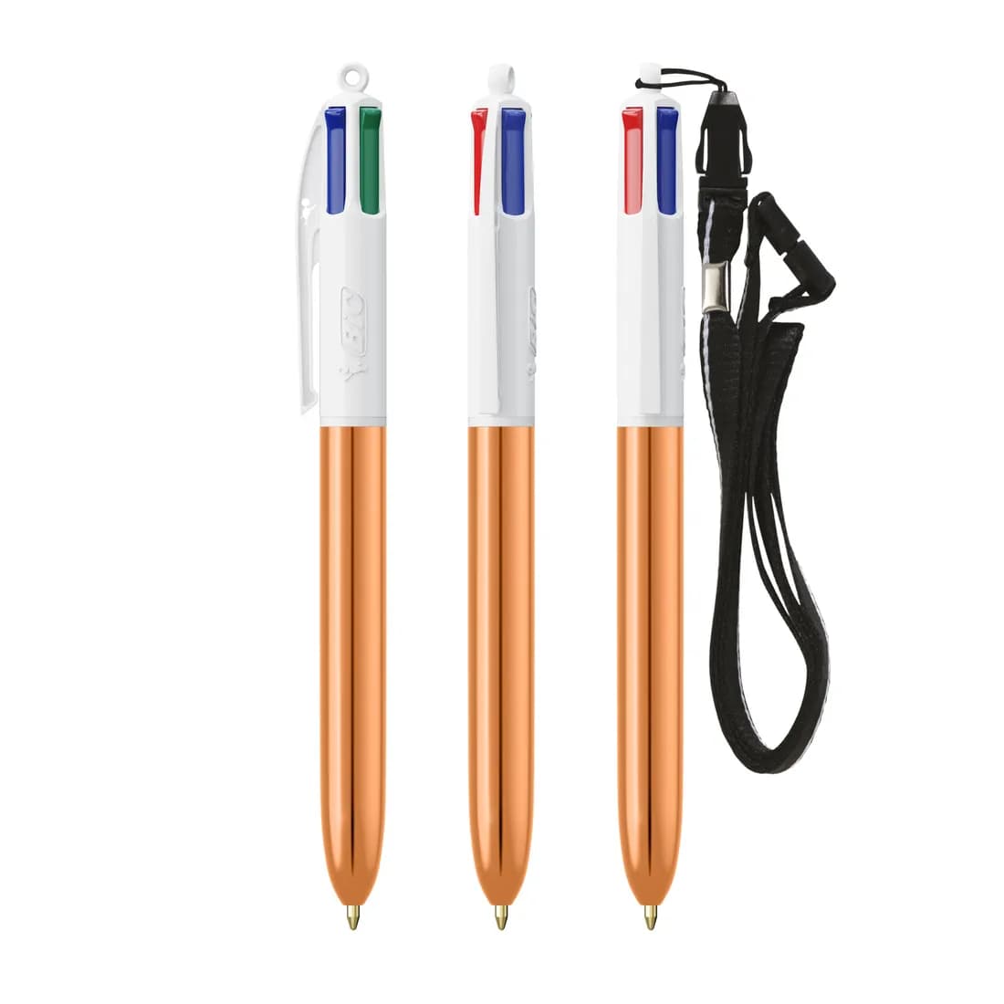 BIC® 4 Colours® Shine mit Lanyard Kugelschreiber